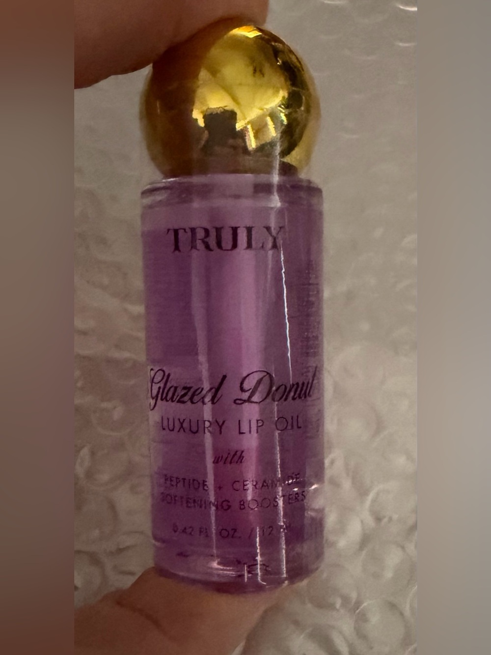 TRULY Glazed Donut Luxury Lip Oil - Purple with Gold Cap